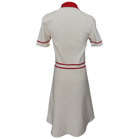 Sandro Paris Irene Polo Cream/Red Collared Dress in Size 40/8 - Picture 16 of 16